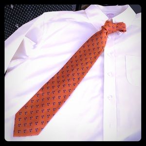 Scrappino Tie (orange and Blue) 100% Italian Silk